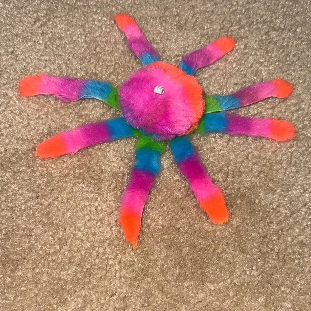 Colorful Plush Spider Cat Toy, NEW